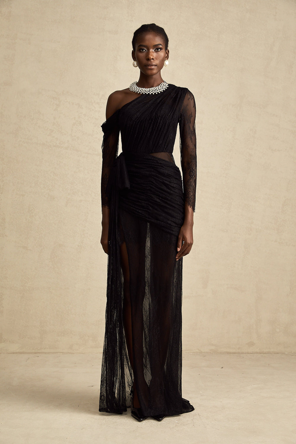 Jeanne dekolte maksi elbise