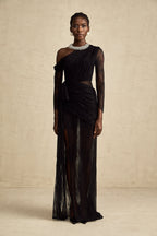 Jeanne dekolte maksi elbise