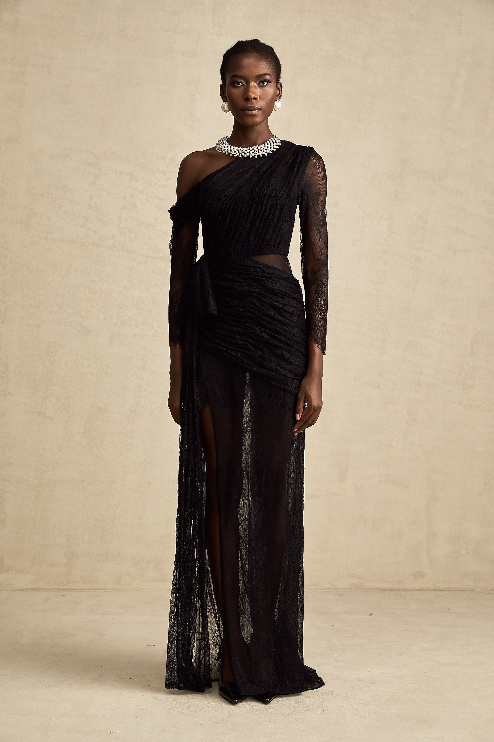 Jeanne dekolte maksi elbise