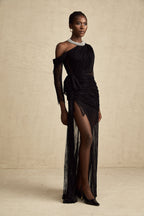 Jeanne dekolte maksi elbise