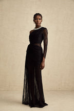 Jeanne dekolte maksi elbise