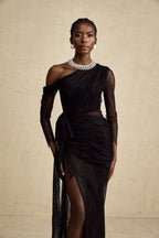 Jeanne dekolte maksi elbise