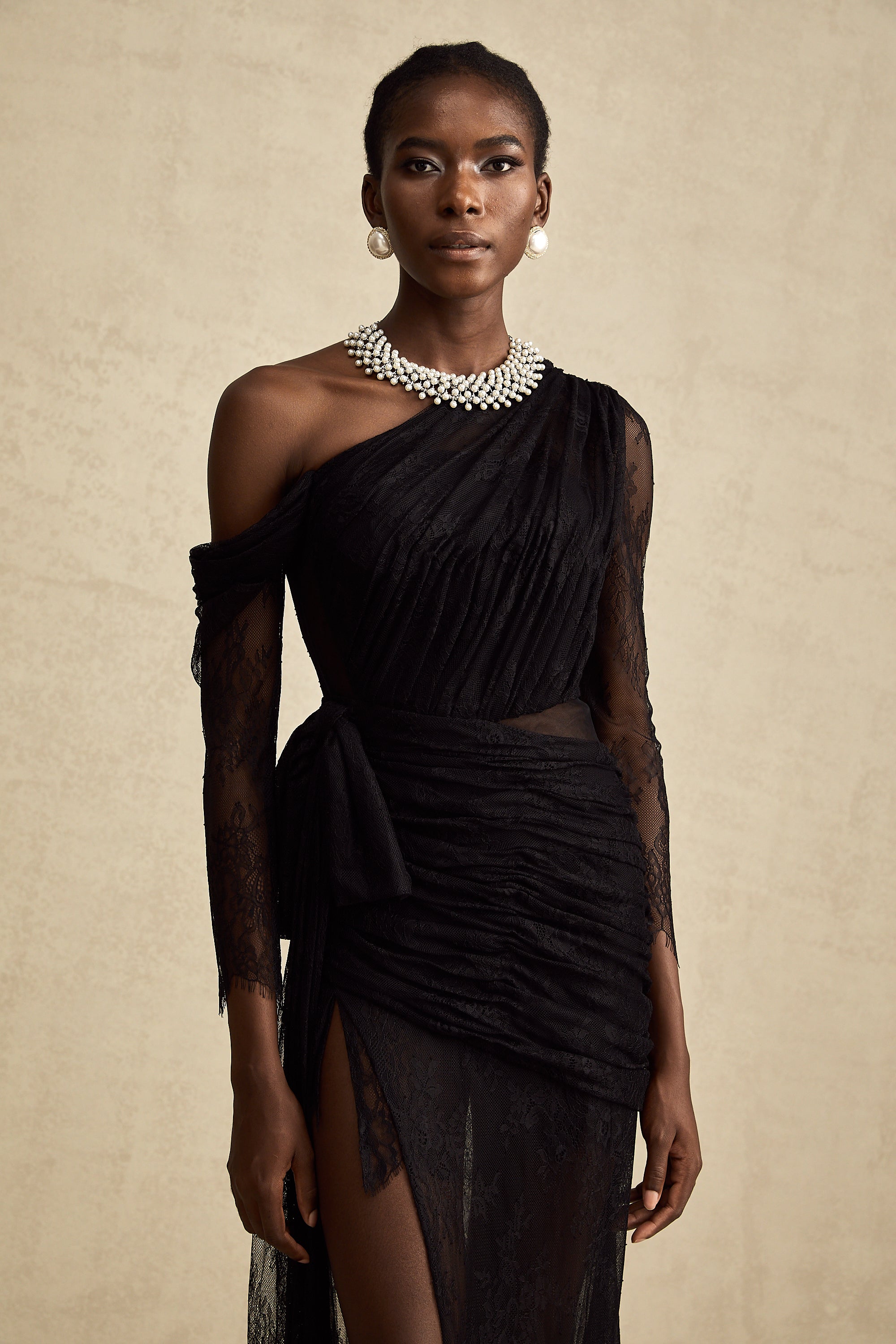 Jeanne dekolte maksi elbise