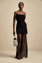 Fırfırlı Desenli Mini Elbise