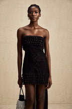 Fırfırlı Desenli Mini Elbise