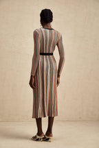 Adèle Stripe Midi Elbise