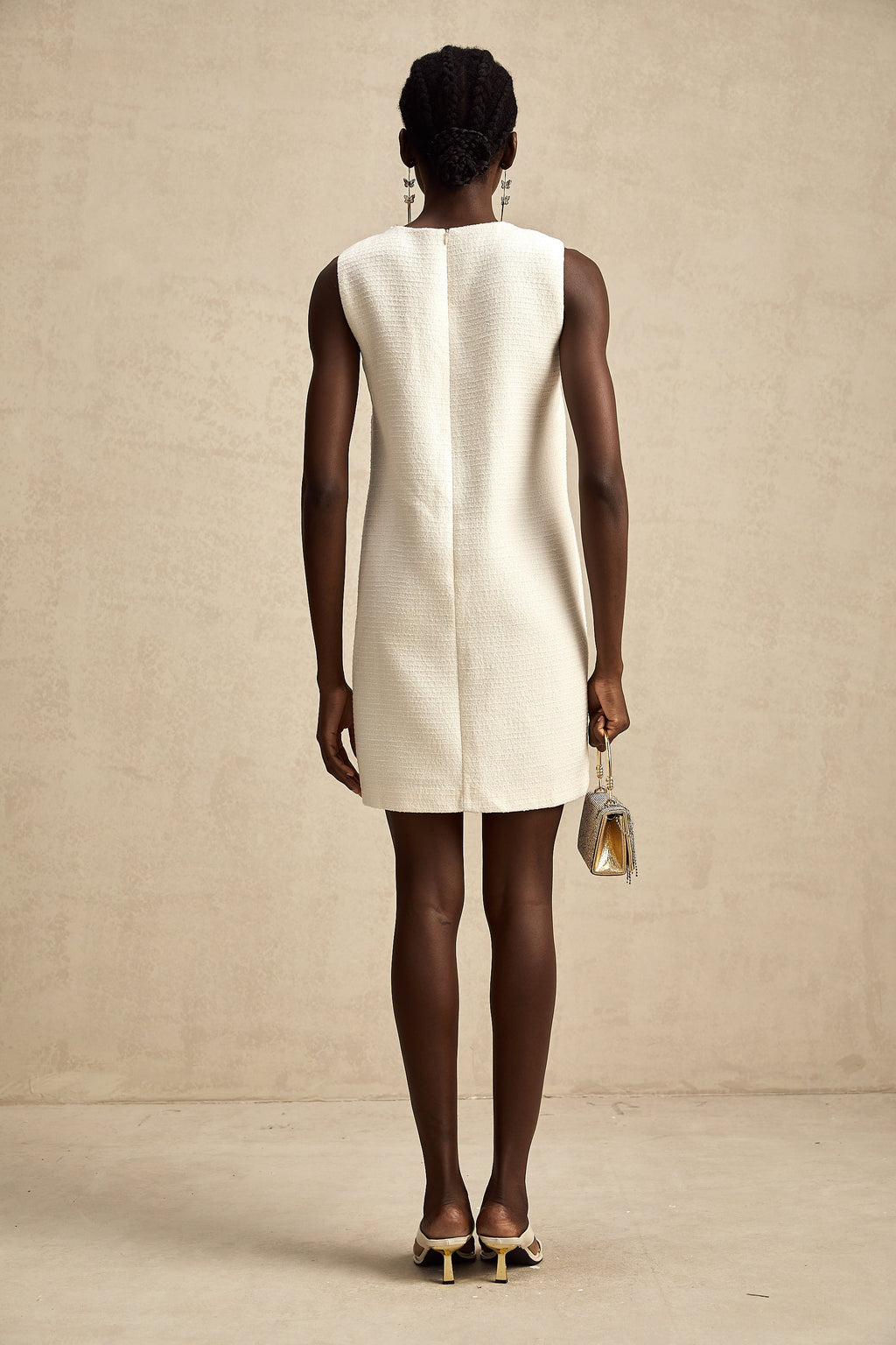 Tüvit İşlemeli Mini Elbise