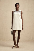 Tüvit İşlemeli Mini Elbise