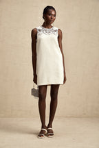 Tüvit İşlemeli Mini Elbise