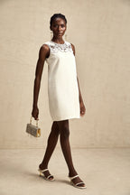 Tüvit İşlemeli Mini Elbise