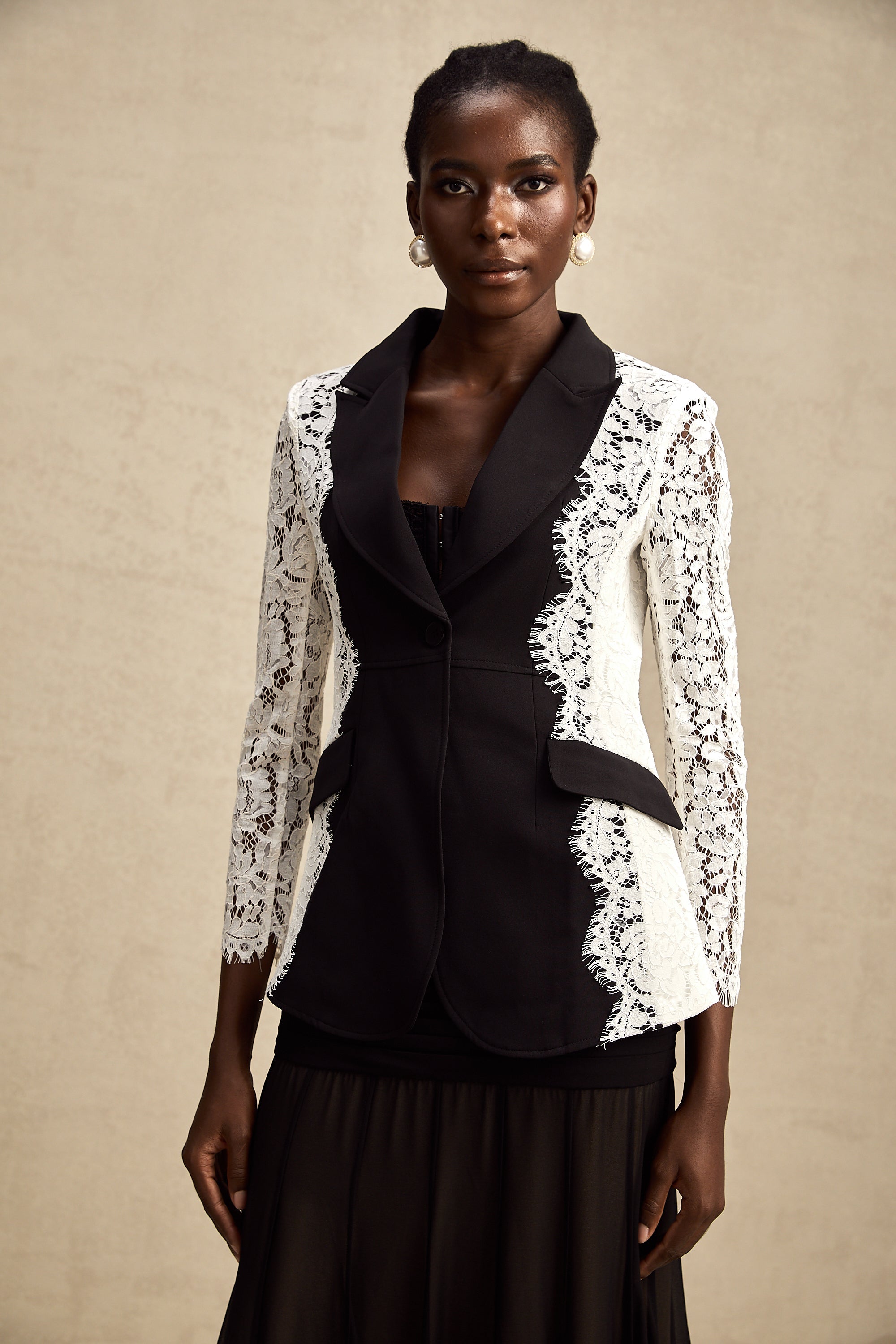 Sandrine dantel blazer ceket