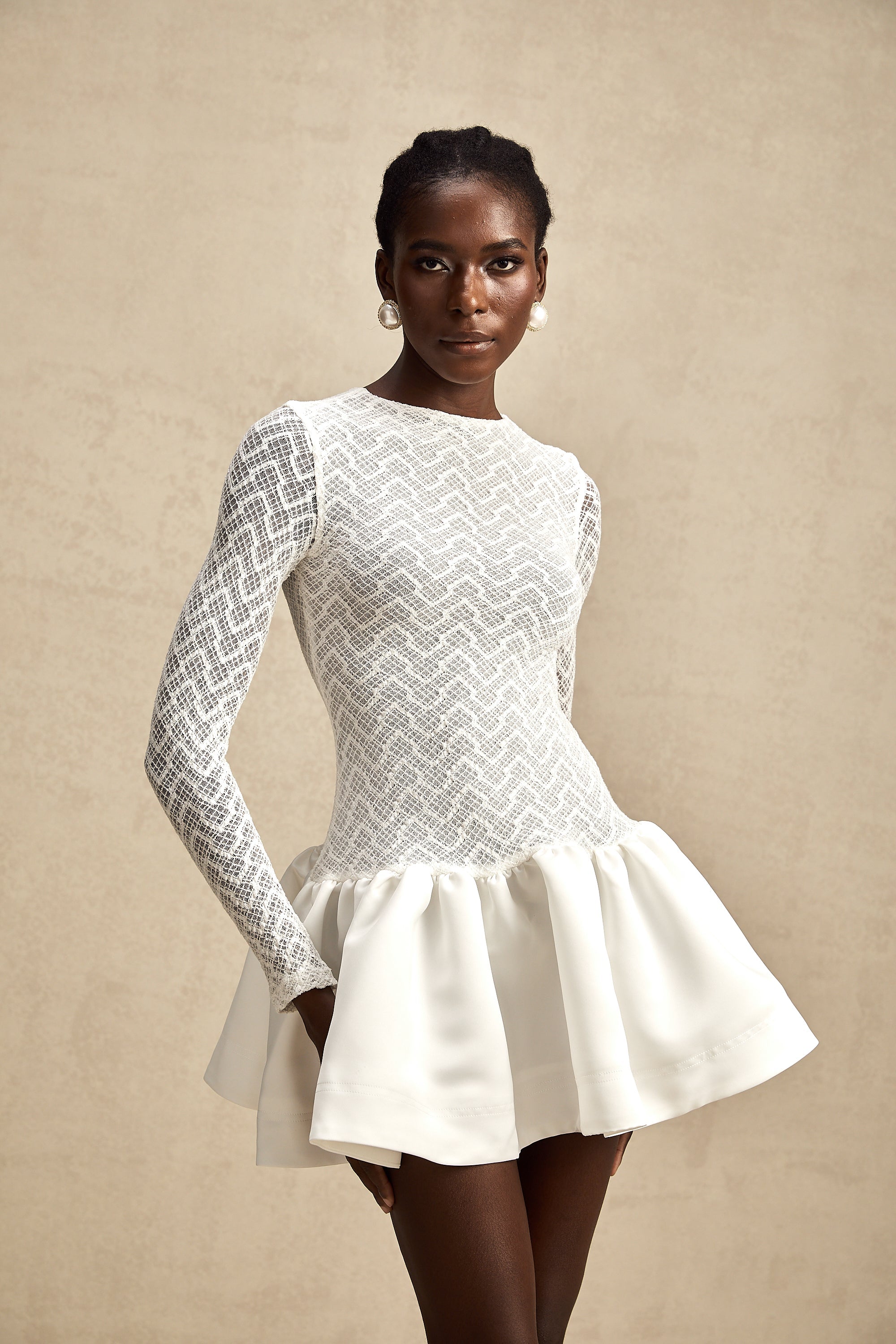 Océane dantel mini elbise