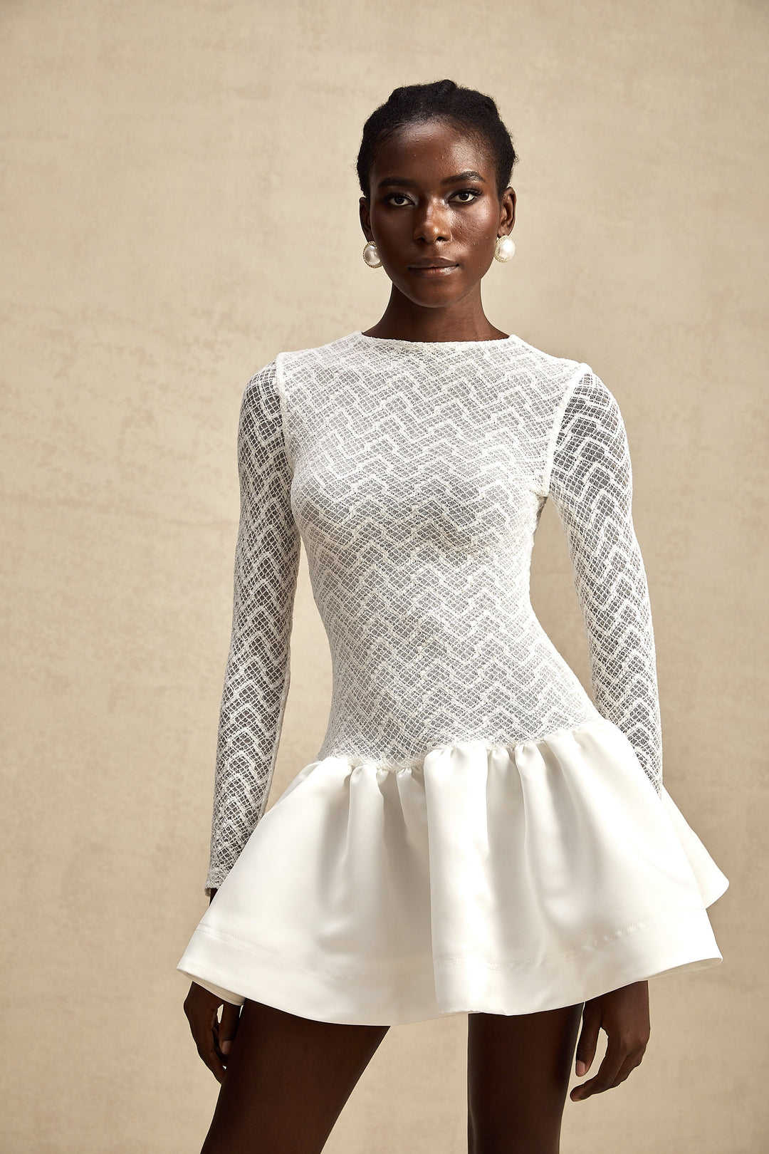 Océane dantel mini elbise
