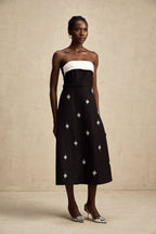 Morgane kuşaklı midi elbise