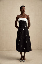 Morgane kuşaklı midi elbise