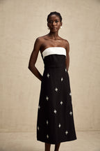 Morgane kuşaklı midi elbise