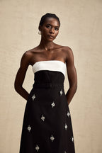 Morgane kuşaklı midi elbise