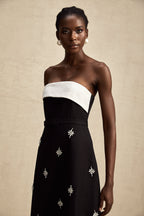 Morgane kuşaklı midi elbise