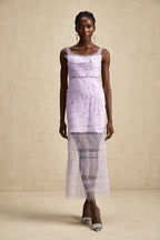 Véronique payetli midi elbise