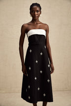 Morgane kuşaklı midi elbise