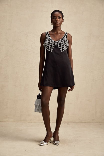 Léonore kristal mini elbise