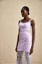 Véronique payetli midi elbise