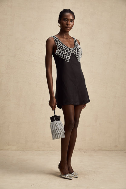 Léonore kristal mini elbise