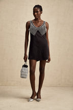 Léonore kristal mini elbise