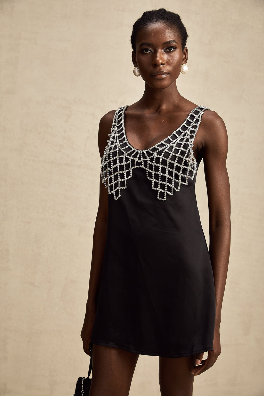 Léonore kristal mini elbise