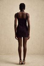 Taşlı Tüvit Mini Elbise