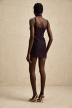 Taşlı Tüvit Mini Elbise