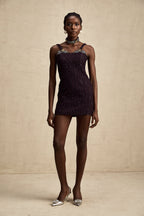 Taşlı Tüvit Mini Elbise