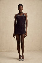 Taşlı Tüvit Mini Elbise