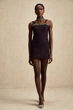 Taşlı Tüvit Mini Elbise