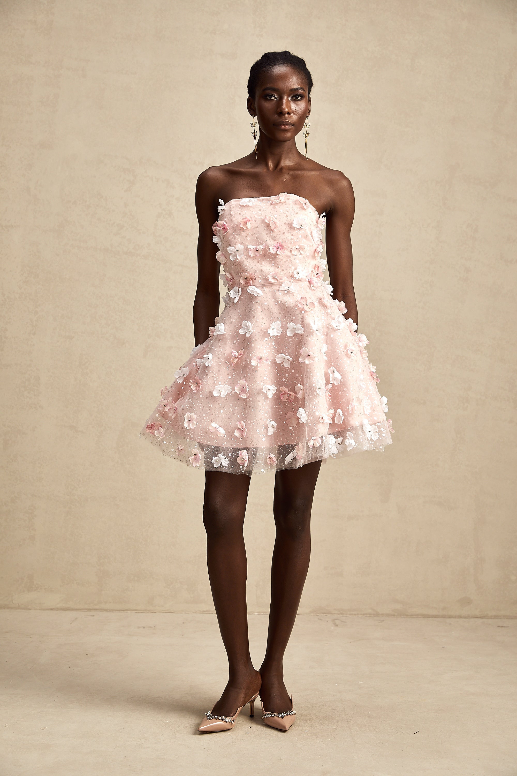 Lilou kabarık mini elbise