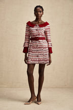 Kırmızı Kareli Tüvit Mini Elbise