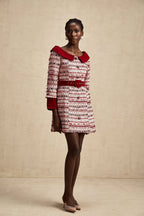 Kırmızı Kareli Tüvit Mini Elbise