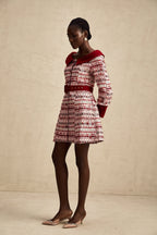 Kırmızı Kareli Tüvit Mini Elbise