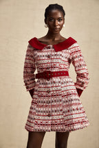 Kırmızı Kareli Tüvit Mini Elbise