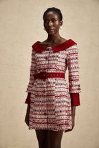 Kırmızı Kareli Tüvit Mini Elbise