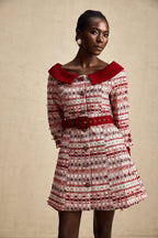 Kırmızı Kareli Tüvit Mini Elbise