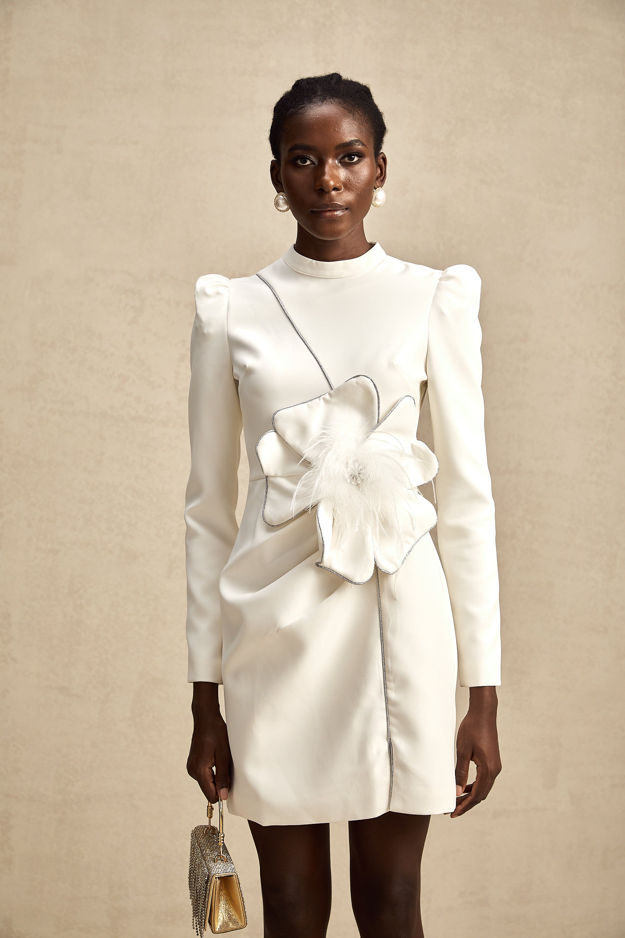 Inès çiçek mini elbise