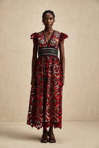 Margaux dantel midi elbise