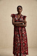 Margaux dantel midi elbise