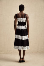 Ylviana dantelli midi elbise