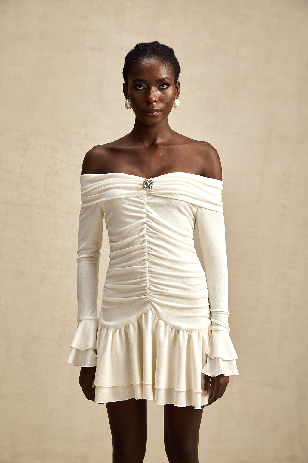 Émilie dantel mini elbise