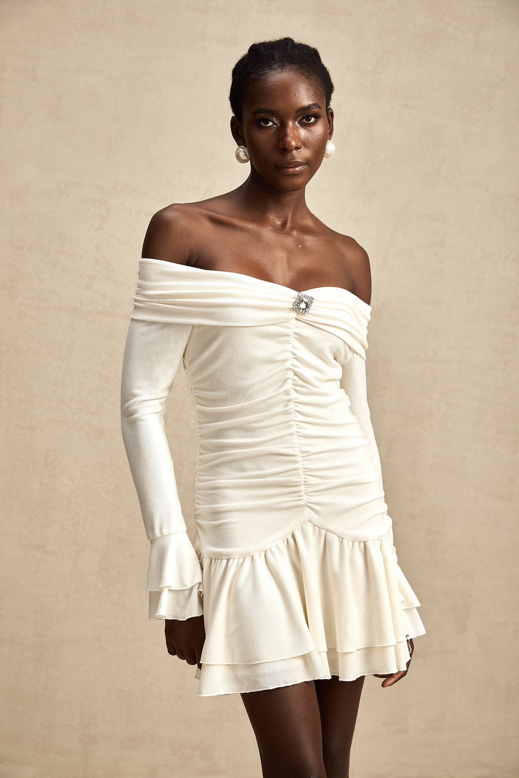 Émilie dantel mini elbise