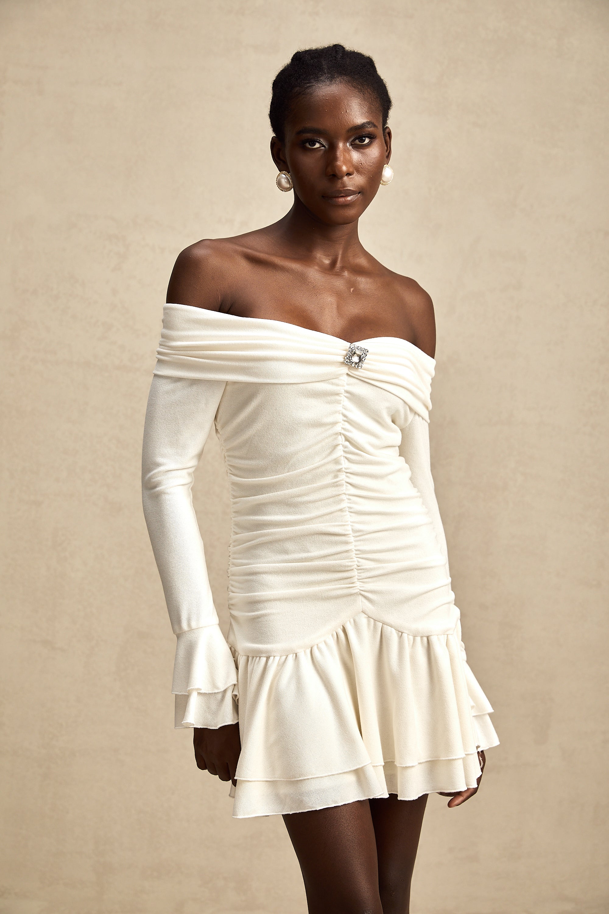 Émilie dantel mini elbise