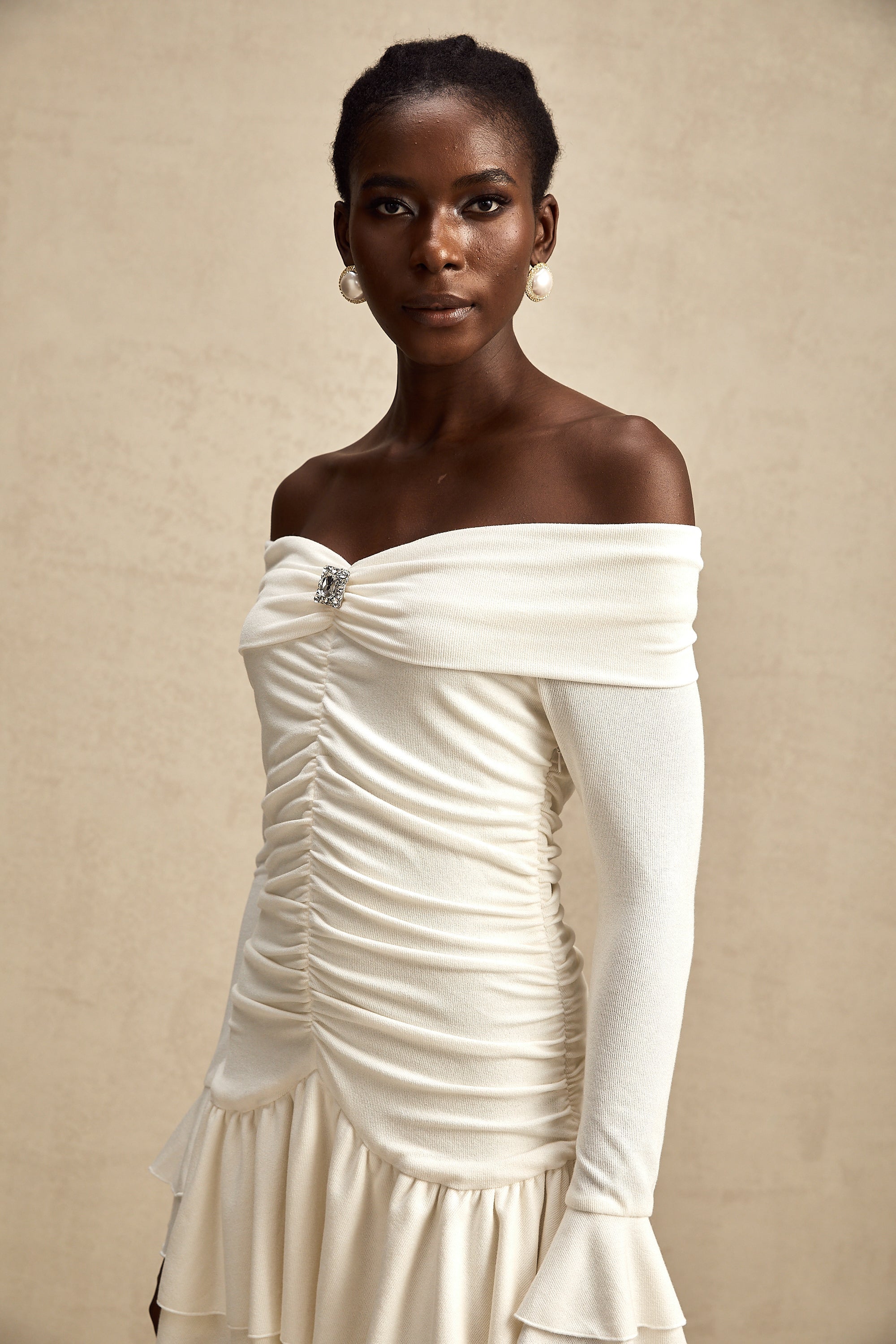 Émilie dantel mini elbise