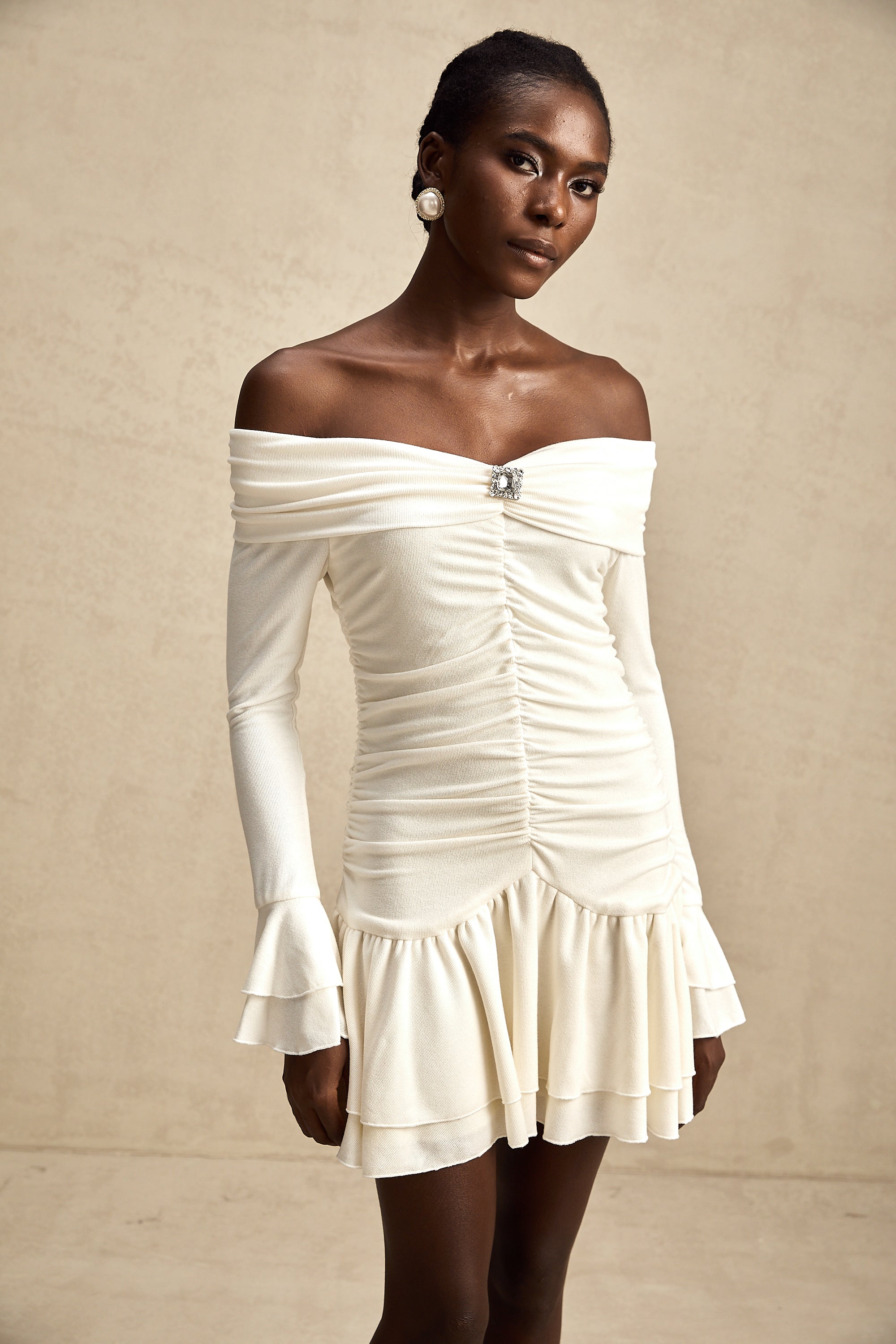 Émilie dantel mini elbise